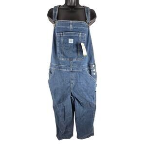 NWT Levi's Womens XL Vintage-inspired Denim Bibs Overalls Relaxed Fit Wide-Leg
